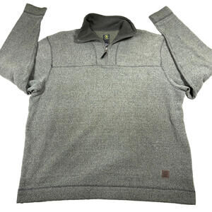 Aigle Mens XL Gray 1/4 Zip Fleece Pullover Sweater Outdoor Hiking Casual